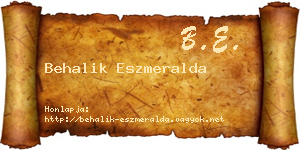 Behalik Eszmeralda névjegykártya